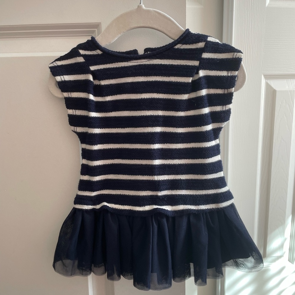 Cynthia Rowley Navy and White Striped Kids Dress